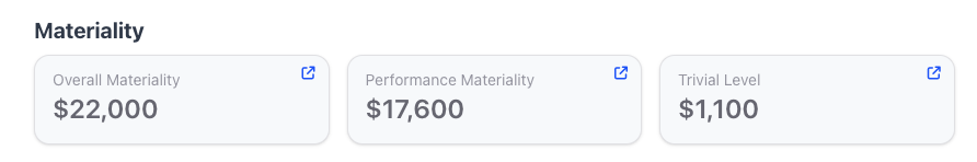 Materiality assessment – Audit Assistant Support